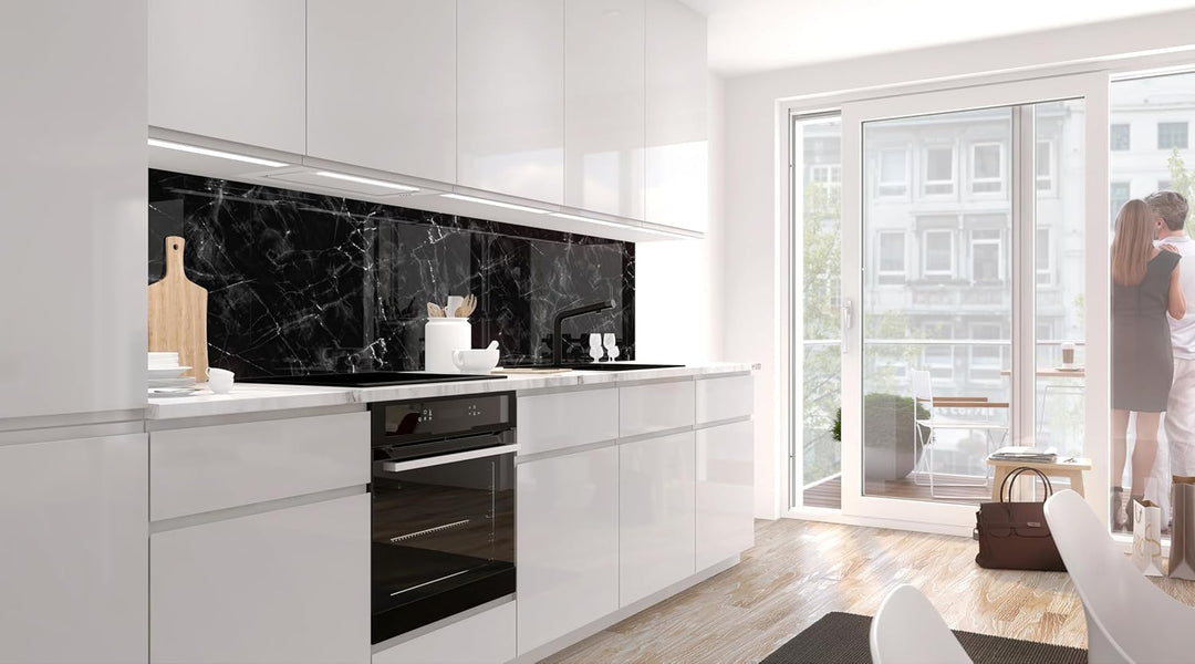 StickerProfis Küchenrückwand selbstklebend Glasoptik - MARMOR Black - 1.8mm, Versteift, alle Untergr