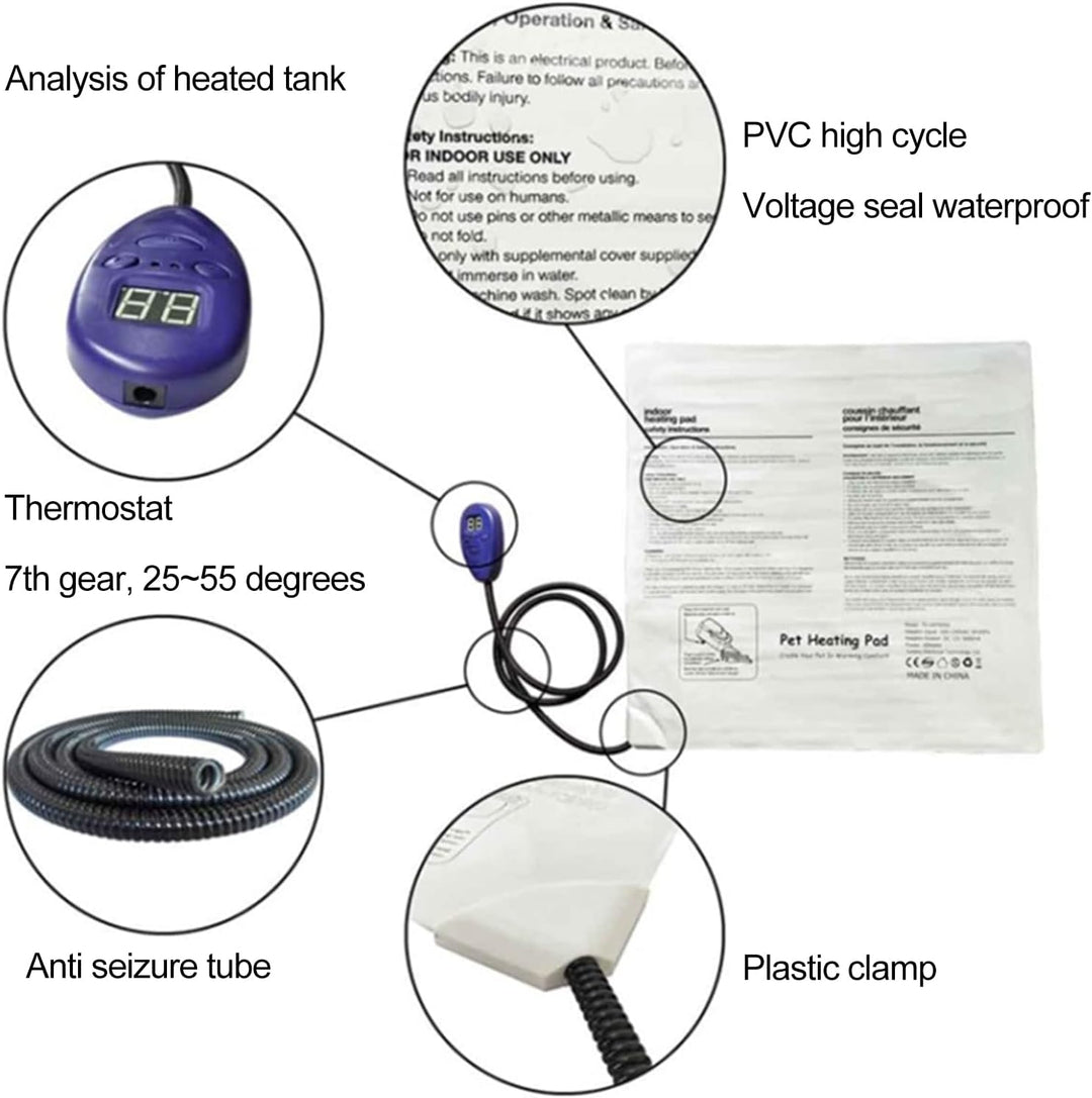 Haustier Heizung Pad, Plug-and-Play Auto Power-Off Funktion Wasserdichte Temperatur Einstellbare sch