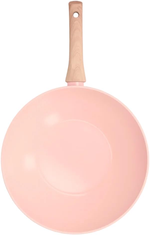 Cook & Pan - Blush Wokpfanne 30 cm-Induktionsgeeignet-PFAS frei Keramik-Beschichtung -Antihaft- wärm
