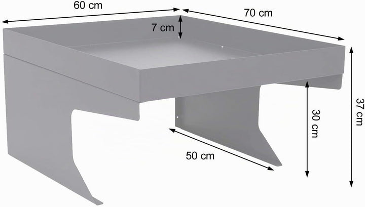 Mähroboter-Garage mit Pflanzkasten HWC-G60AM, Dach Unterstand für Rasenmäher, Metall 37x60x70cm - br