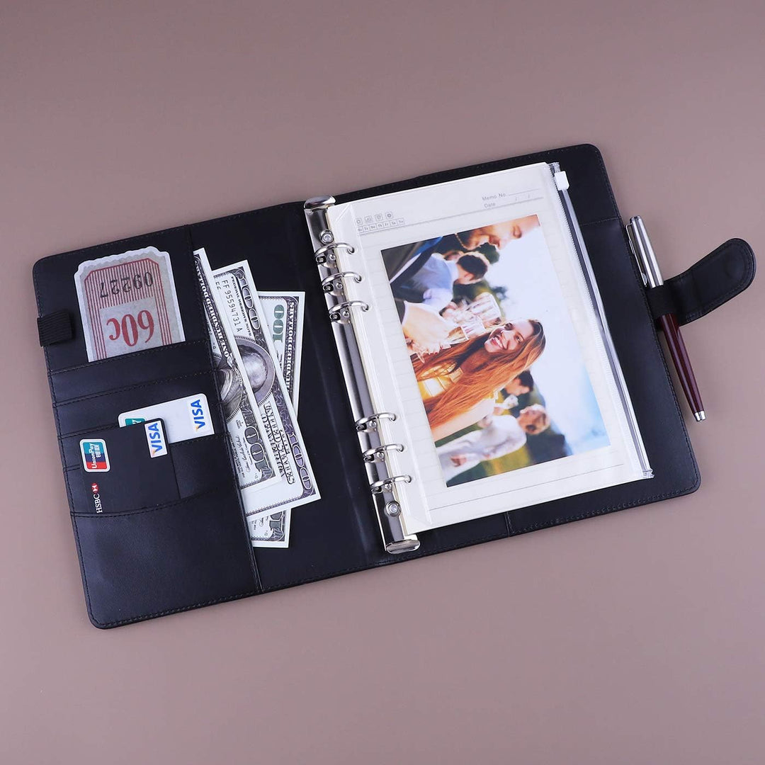 Antner A5 Binder PU Leder 6 Ringe Notizbuch Binder Cover für A5 Füllpapier, nachfüllbar A5 Personal