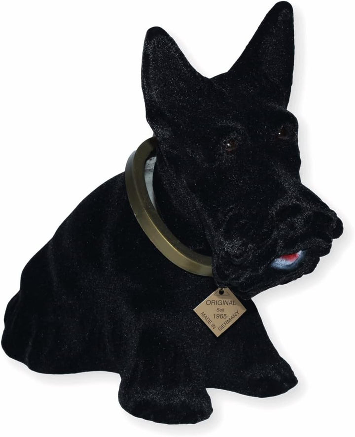 RAKSO Wackel Figur Hund Scottish Terrier Wackelfigur H 22 cm schwarz gross Dekofigur mit Wackelkopf