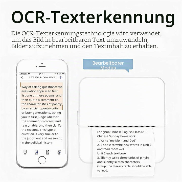 Mini Drucker für Smartphone X6, Bluetooth Thermodrucker Handy Drucker Etikettendrucker Fotodrucker 1