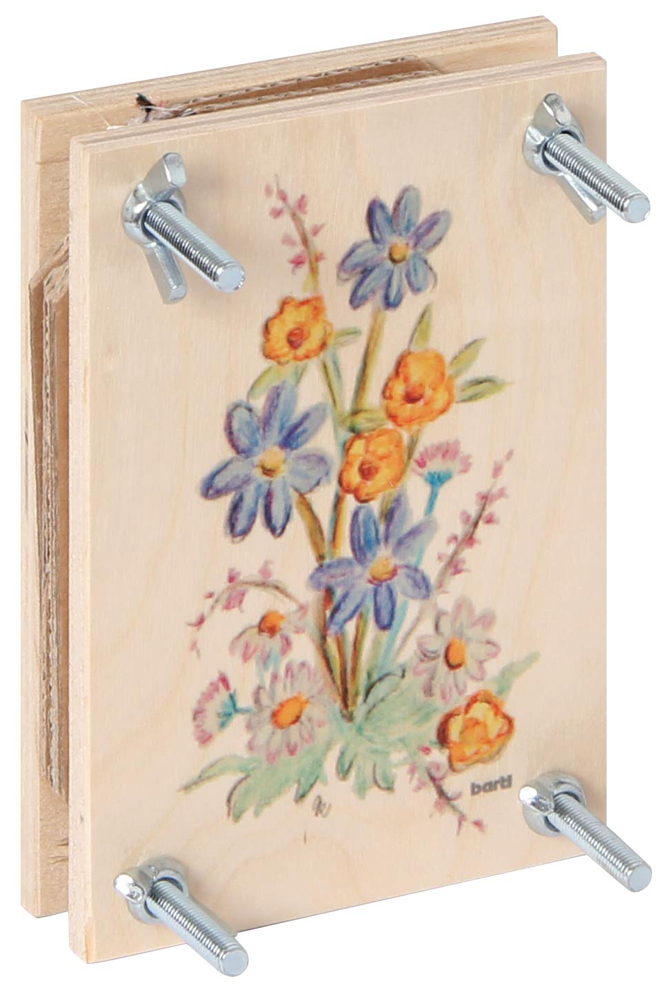 Bartl 111370 Blumenpresse aus Holz 15 cm x 10 cm bunt Top Qualität. Made in Germany. 15x10cm, 15x10c