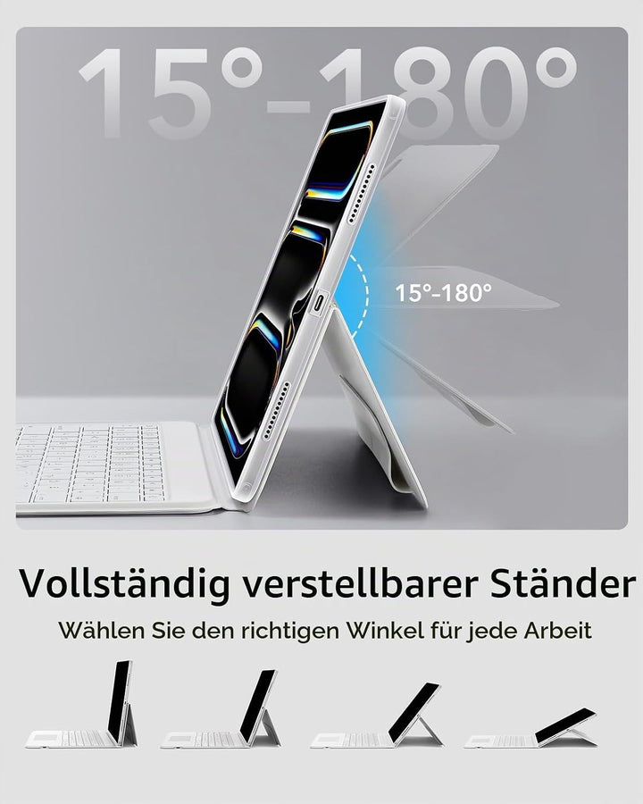 ESR für iPad Pro 13 Zoll (M5/M4) Tastatur Hülle mit Trackpad, Weiss iPad Pro 13 (2024) Weiss, iPad P