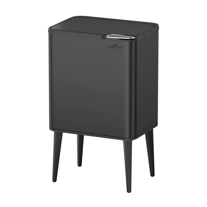 mVm Küchen &amp; Büromülleimer 50L, Edelstahl, Rechteckig, Mit Deckel &amp; Geruchsfilter, Sanftschliessend