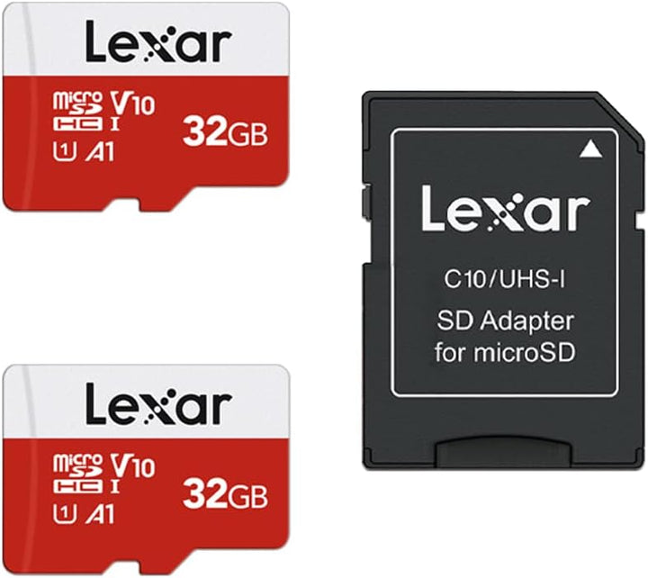 Lexar Micro SD Karte 32GB 2er Pack, Speicherkarte Micro SD mit SD Adapter, Bis zu 100 MB/s Lesegesch