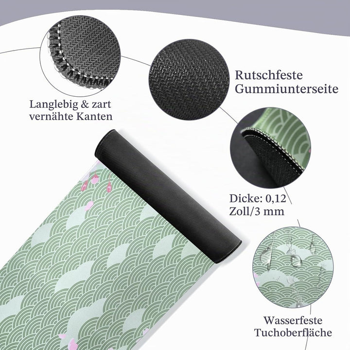 Gaming Mauspad XXL 900 x 400 mm, Rutschfeste Schreibtischunterlage für Büro, Schreibtischunterlage M
