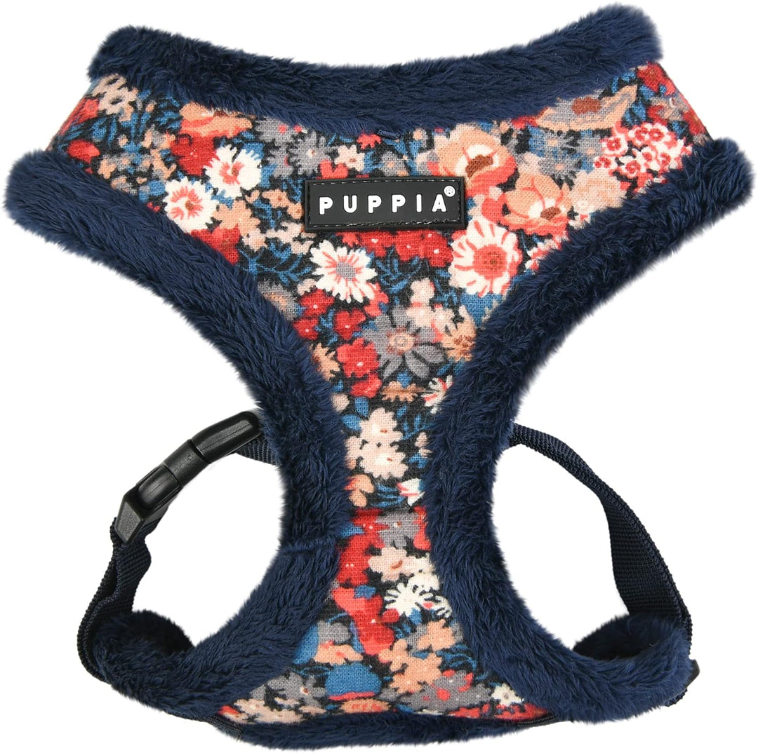 Puppia Gianni Hundegeschirr, Überziehgeschirr, warm, Winter, Blumenmuster, verstellbare Brust, für k