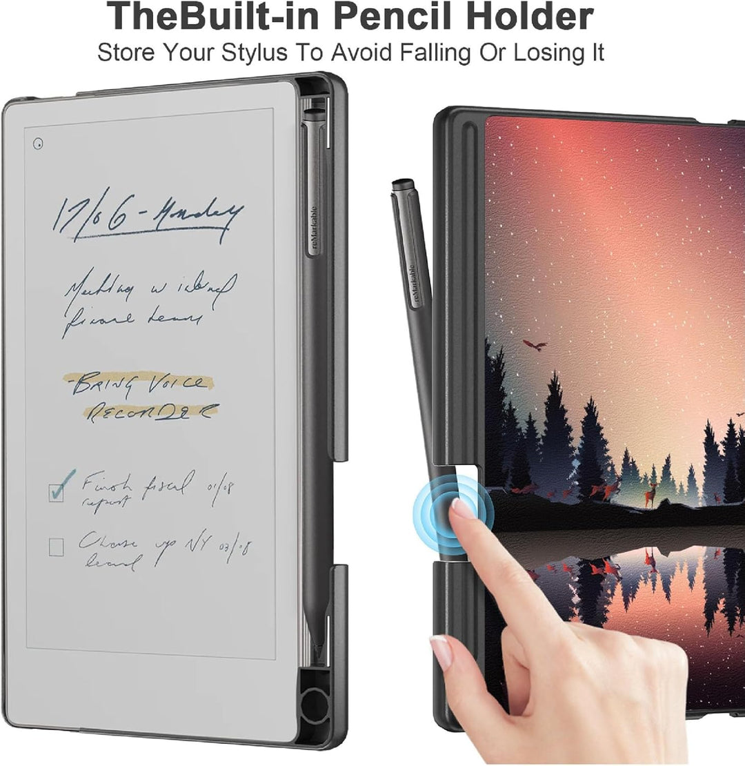 GIOPUEY Hülle Kompatibel mit Remarkable Paper Pro Move 7.3, Flip Case 360° Schutz - Aprikosenblume r