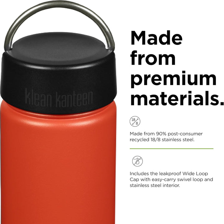 Klean Kanteen Unisex – Erwachsene Tkwide Schlaufenkappe, Tiger Lily, One Size