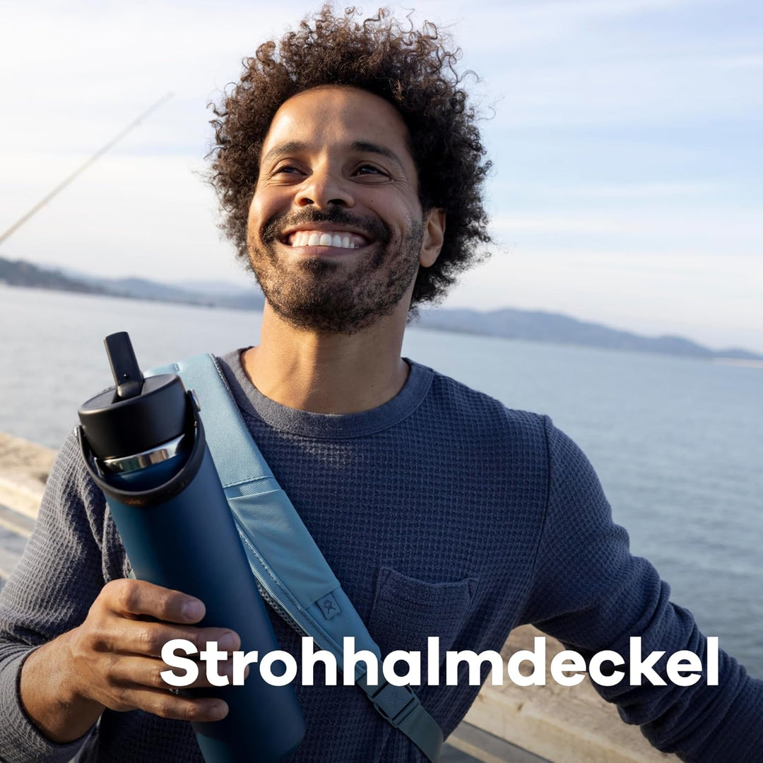 HYDRO FLASK - Trinkflasche 946ml (32oz) mit Strohdeckel - Vakuumisolierte, Wiederverwendbare Flasche