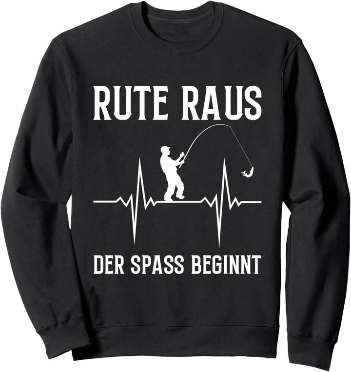 Angeln Rute Raus Der Spass Beginnt Angler Herzschlag Spruch Sweatshirt