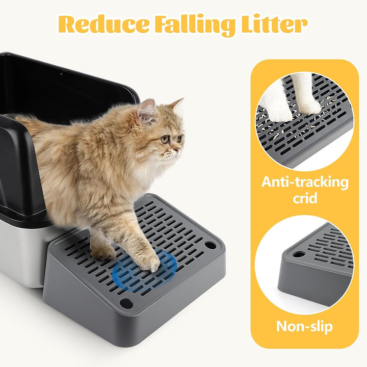 Katzenstreu Rampe, Katzentreppe/Katzentoilettenrampe/Katzenfänger Litter Trapper mit Filterfunktion,