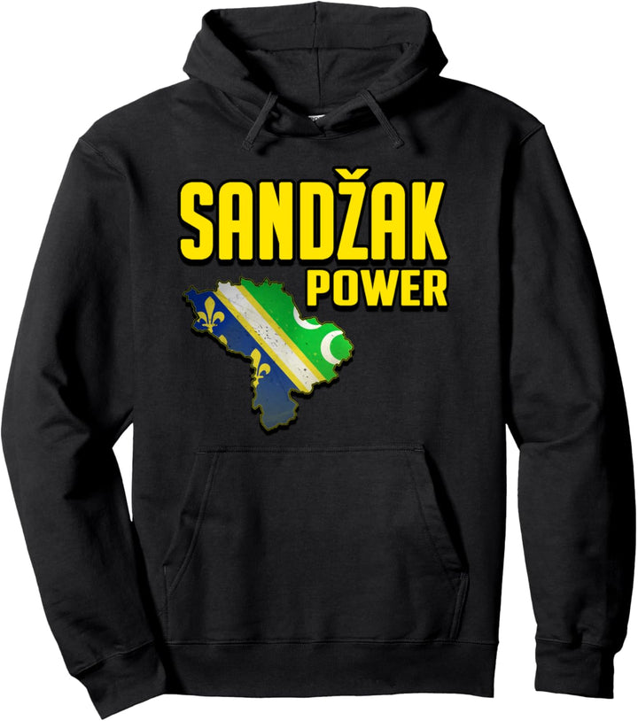 Sandzak Power, Cool Sandzak Map, Sandzak Flag Design Pullover Hoodie