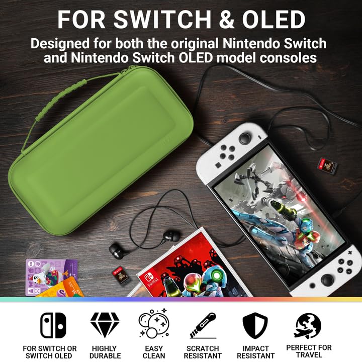 Tragetasche Kompatibel mit Nintendo Switch und New Switch OLED-Konsole - Schwarze schützende Hülle,