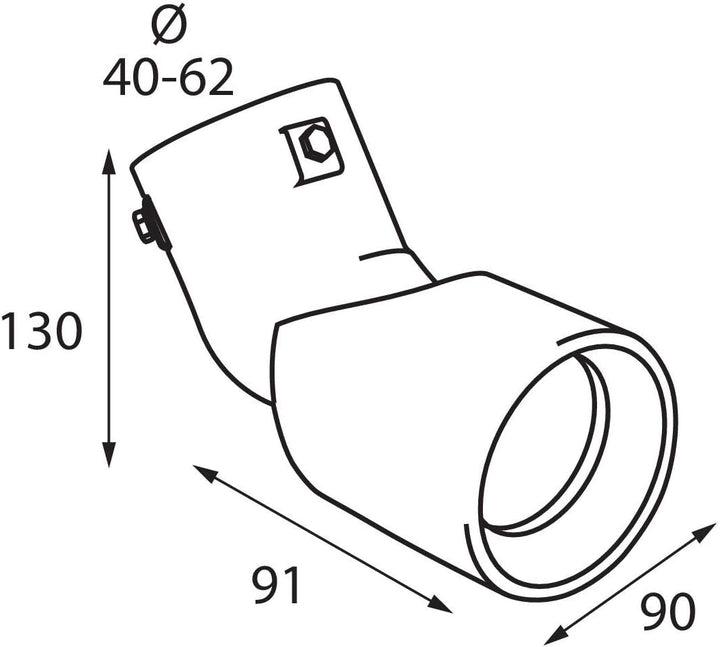 Lampa 60116 Sport-Endrohr mit einstellbarem Winkel, 68