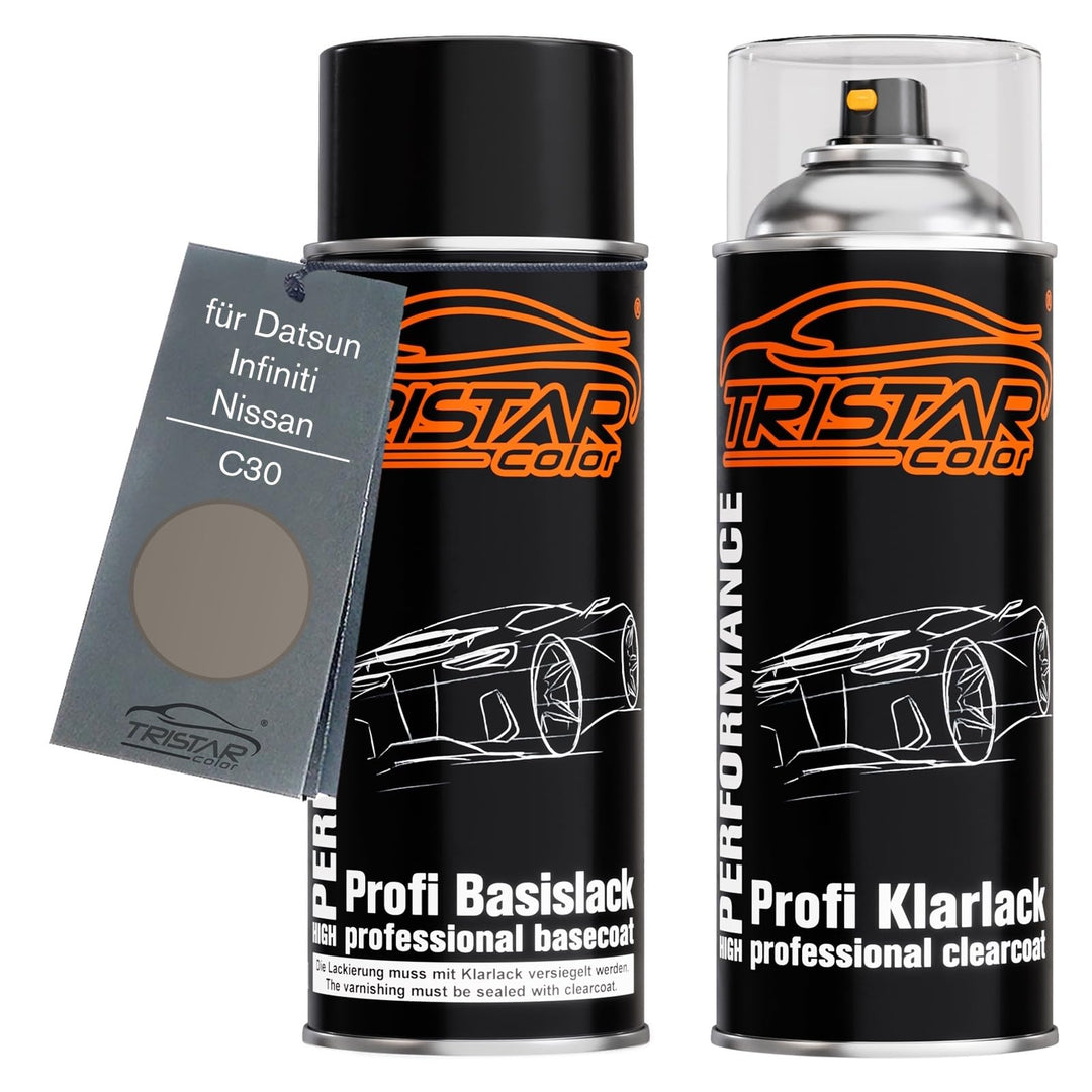 TRISTARcolor Autolack Spraydosen Set für Datsun/Infiniti/Nissan C30 Cafe Latte Metallic/Marron Clace