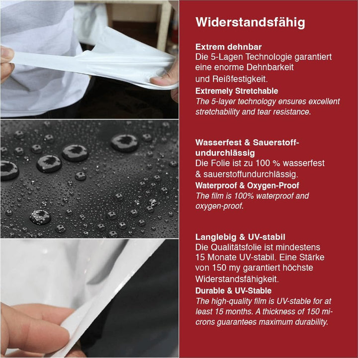 Folienkönig® Silofolie 8x10m in Rolle - GRÖssE WÄHLBAR! Poolplane rechteckig, Abdeckplane, Abdeckfol
