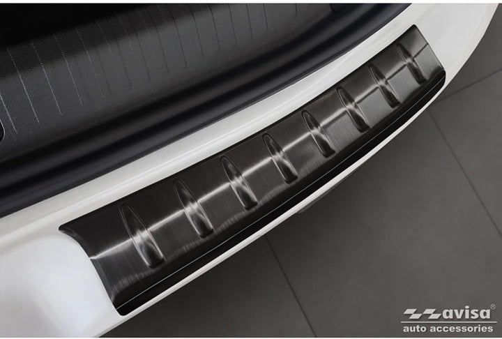 Avisa Schwarz Edelstahl Heckstossstangenschutz kompatibel mit Citroën C4 X 2023- 'Ribs' (2-teilig)