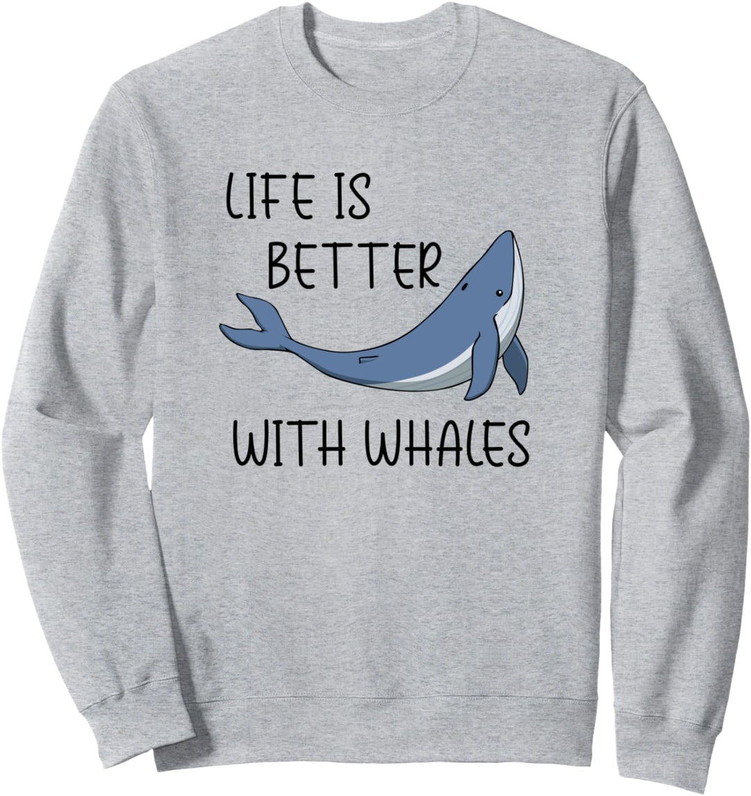 Leben mit Walen Lustiger Spruch Ozean Fan Sweatshirt