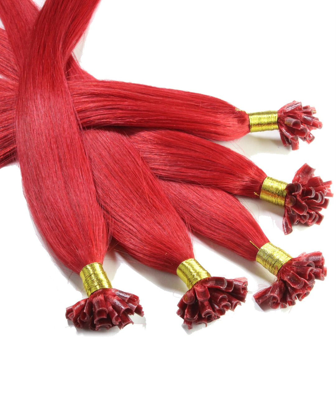 hair2heart Extensions Echthaar Bondings Glatt - 200 Strähnen 0.5g 30cm Rot #Rot 30cm 200 Strähnen, #