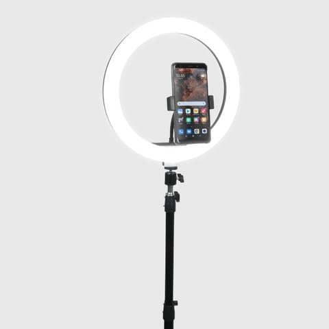 Selfie Ringlicht mit Stativ 30,5 cm – LED Ring Light mit 3 Farbtemperaturen (3000K/4000K/6500K), USB