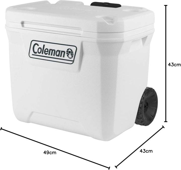 Coleman Marine Xtreme 50QT Kühlbox mit Rollen, 47 l, Hochleistungs-Eisbox, vollständige Isolierung a