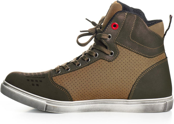 SHIMA SX-2 Motorradschuhe für Herren | Leder, Atmungsaktiv, Verstärkte Strassenreitschuhe mit Knöche