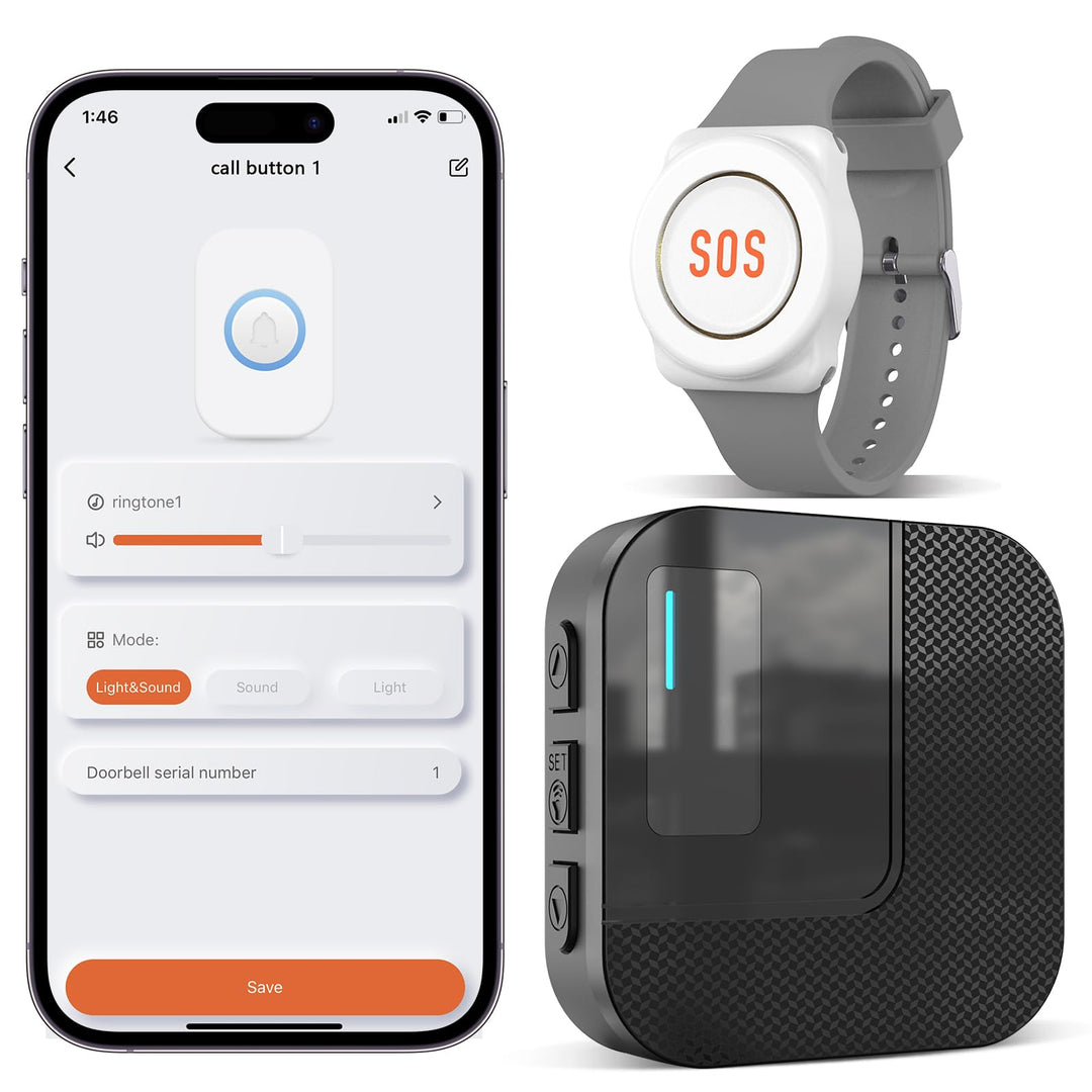 DAYTECH Notrufknopf für Senioren auf Handy, WiFi Tuya Smart Senioren Notfallknopf Alert System, Haus