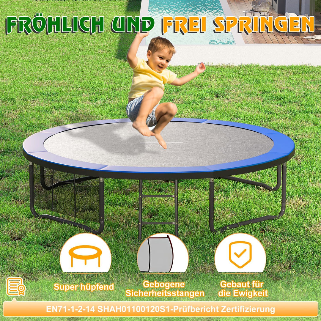 Devoko Trampolin Outdoor Ø 228/305/366 GS-Zertifikat, Kindertrampolin Gartentrampolin mi