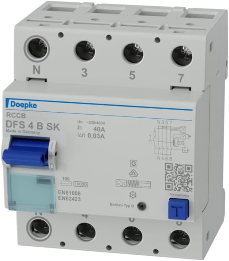Doepke 09134998 Residual-Current Device B-Type 4P Schaltkreisschneider (230-400, 40 A, 72 mm, 75 mm,