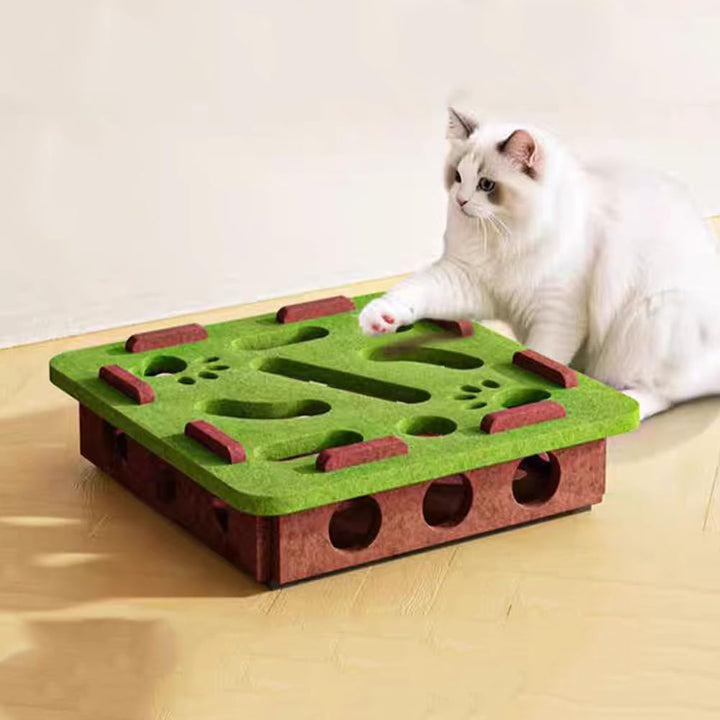 Kaseremy Katze interaktive Puzzle Spielzeug, Filz Labyrinth Katzenspielzeug Selbstbeschäftigung Ball