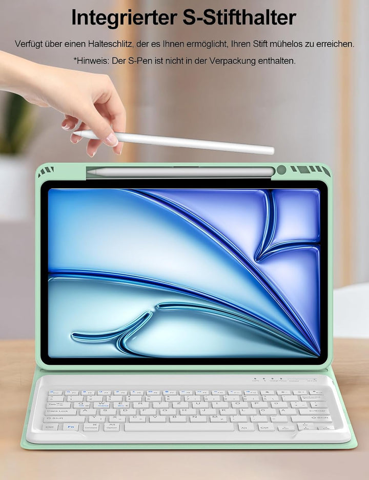 Tastatur Hülle für iPad Air 13 (M3/M2) 2025/2024, Deutsches QWERTZ, Magnetische Bluetooth Abnehmbar