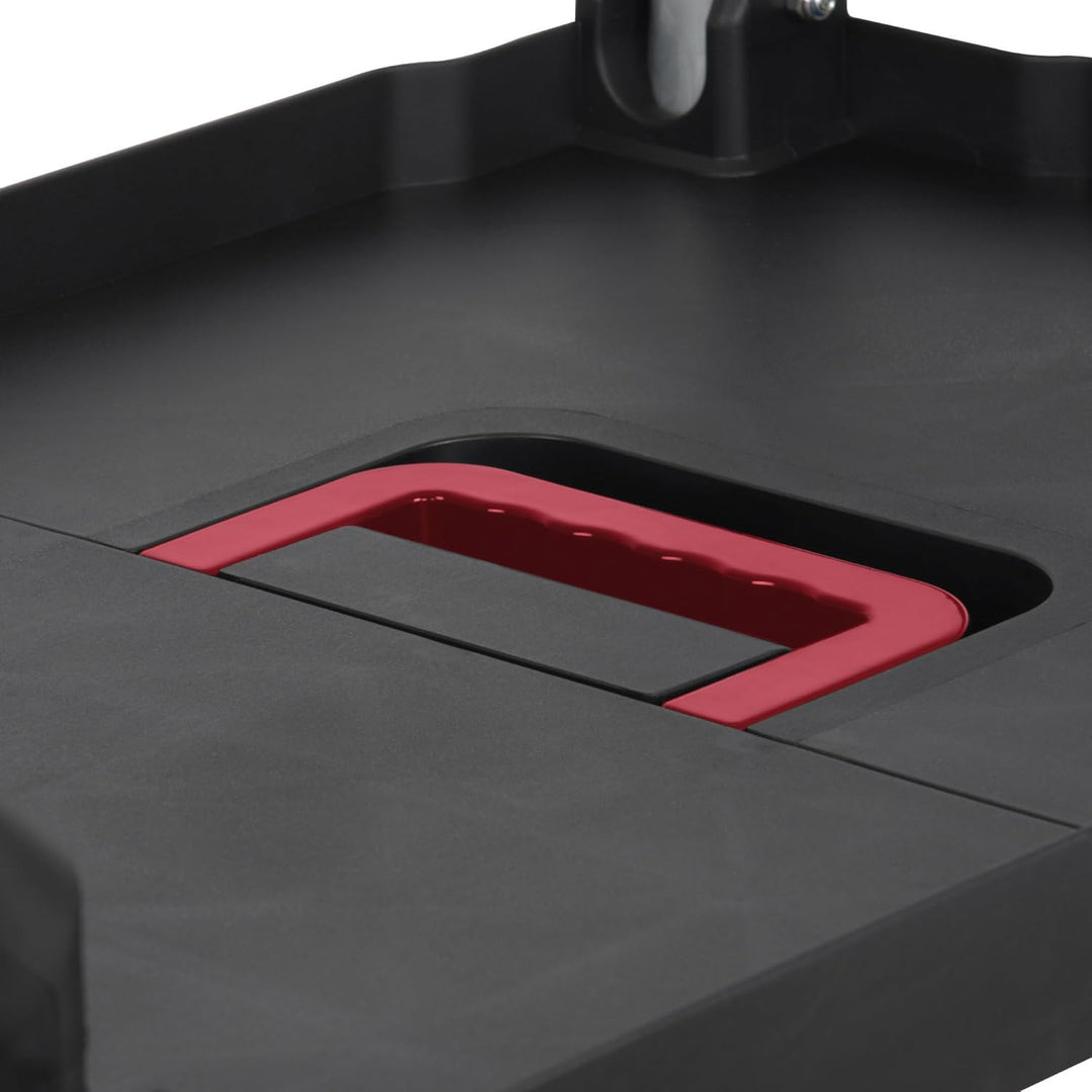 Mahlzeit Faltbarer Servierwagen mit Rollen | 64 x 40,5 x 82 cm, Bis zu 150 kg Belastbar | Rot/Schwar