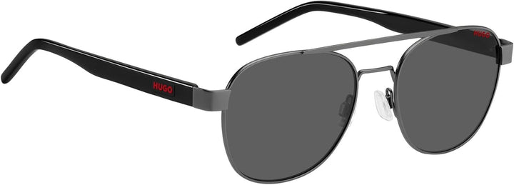 HUGO HG 1196/S Brille, Matte Dark Ruthenium, 54 für Herren, Matte Dark Ruthenium