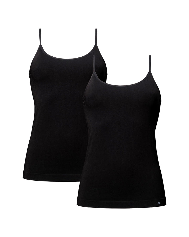 DANISH ENDURANCE 2er Pack Damen Bambus Unterhemden, Superweich, Basic Spaghetti Top, Verstellbare Tr