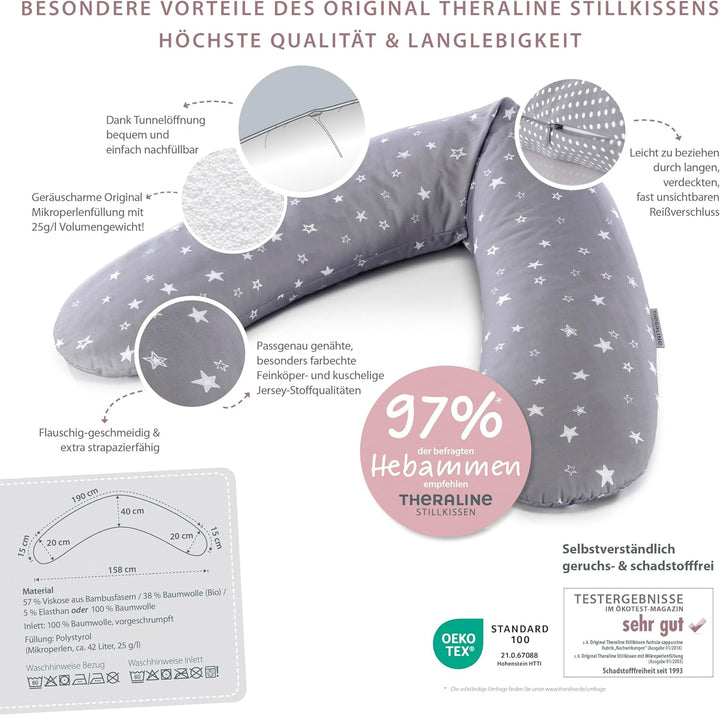 Original Theraline Stillkissen - Kollektion 2021, Farbe:164 Pusteblume dunkelgrün, 164 Pusteblume Du