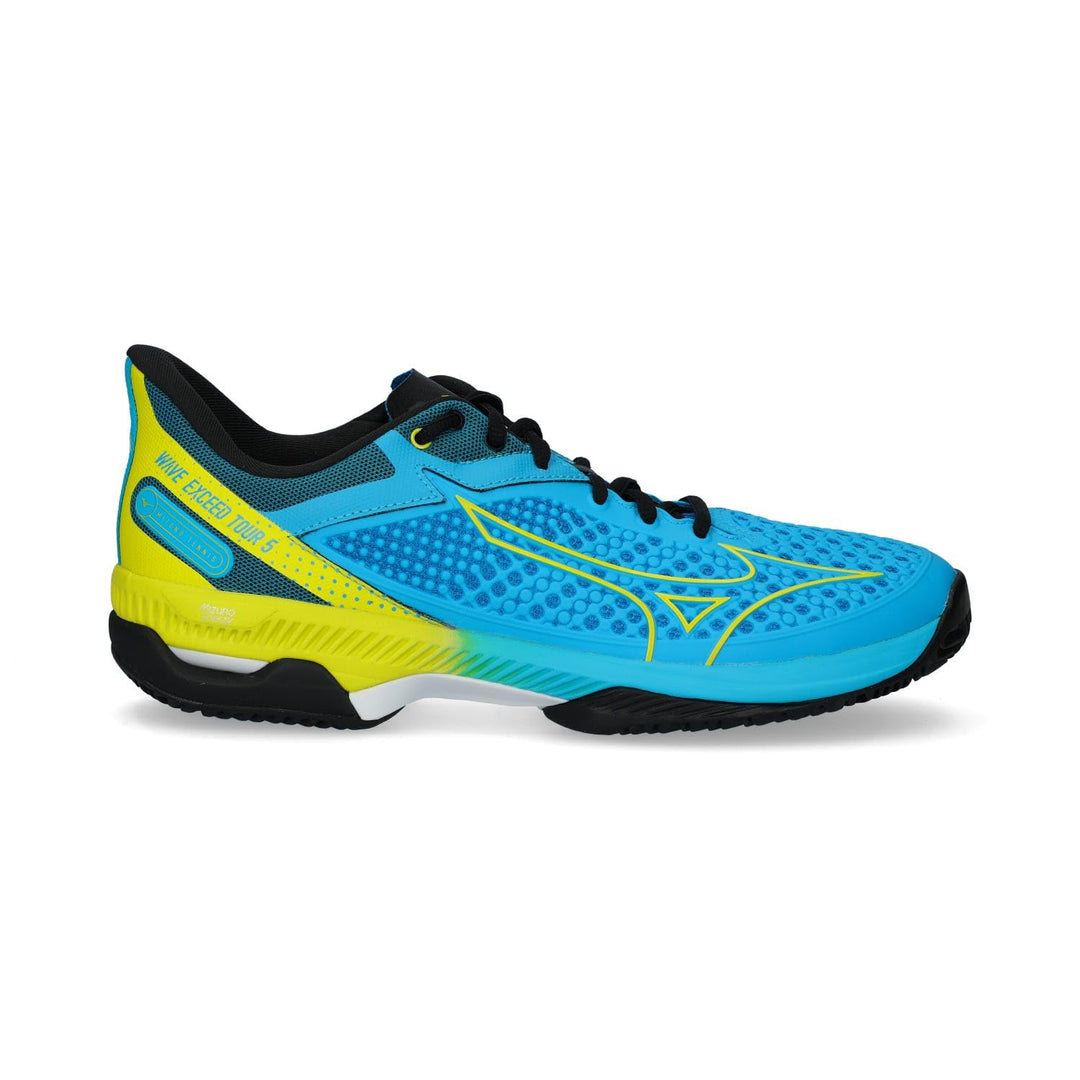 Mizuno Herren Wave Exceed Tour 5 Clay Tennisschuhe Sandplatzschuh Schwarz - Neongelb 44,5