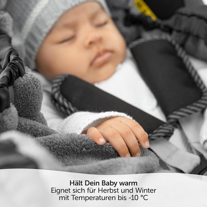 Zamboo Einschlagdecke für Babyschale und Babywanne - praktische Alternative zum Winter Fusssack, wei