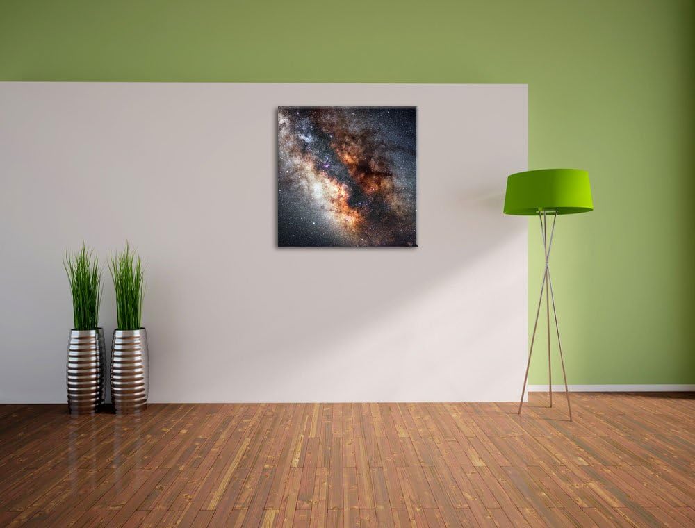 Zentrum der Milchstrasse, Format: 70x70 auf Leinwand, XXL riesige Bilder fertig gerahmt mit Keilrahm