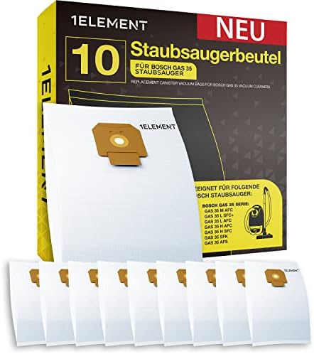 10 Vlies Staubsaugerbeutel für BOSCH GAS 35 Staubsauger (35L) - für alle Modelle: [M AFC/L SFC+ / L