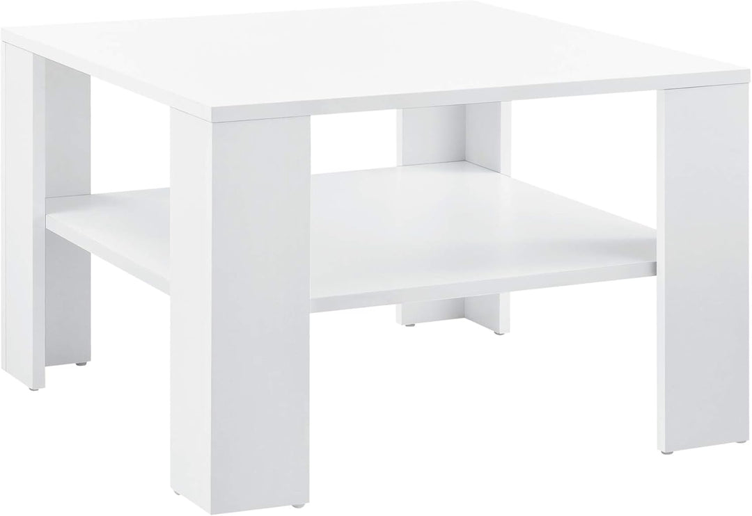 [en.casa] Couchtisch 60x60x40cm mit Ablage Tisch Beistelltisch Wohnzimmertisch Sofatisch Weiss
