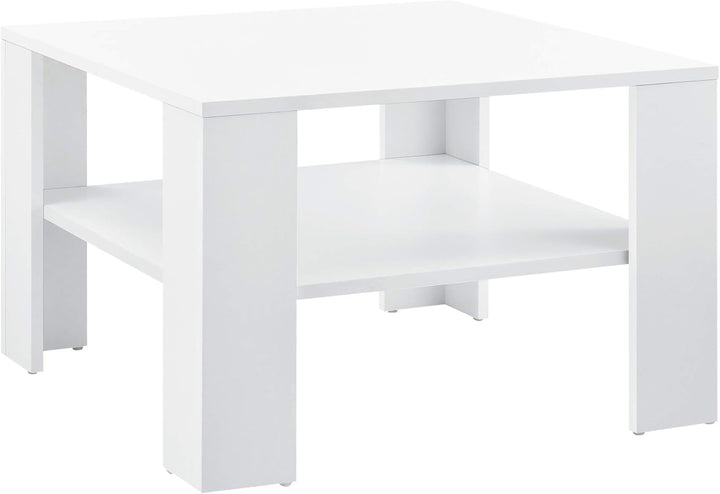 [en.casa] Couchtisch 60x60x40cm mit Ablage Tisch Beistelltisch Wohnzimmertisch Sofatisch Weiss