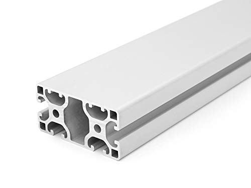 Profilo in alluminio 40 x 80 L 2 scanalature nascoste tipo I Nut 8 (leggero), argento anodizzato. Pr