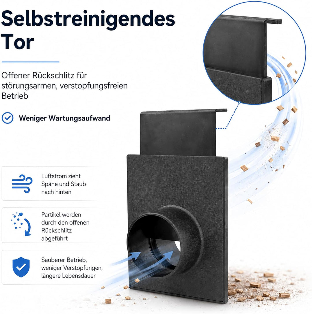 Absperrschieber 102mm/ 4" für Absauganlage – selbstreinigender Blast Gate Schieber aus robustem ABS-