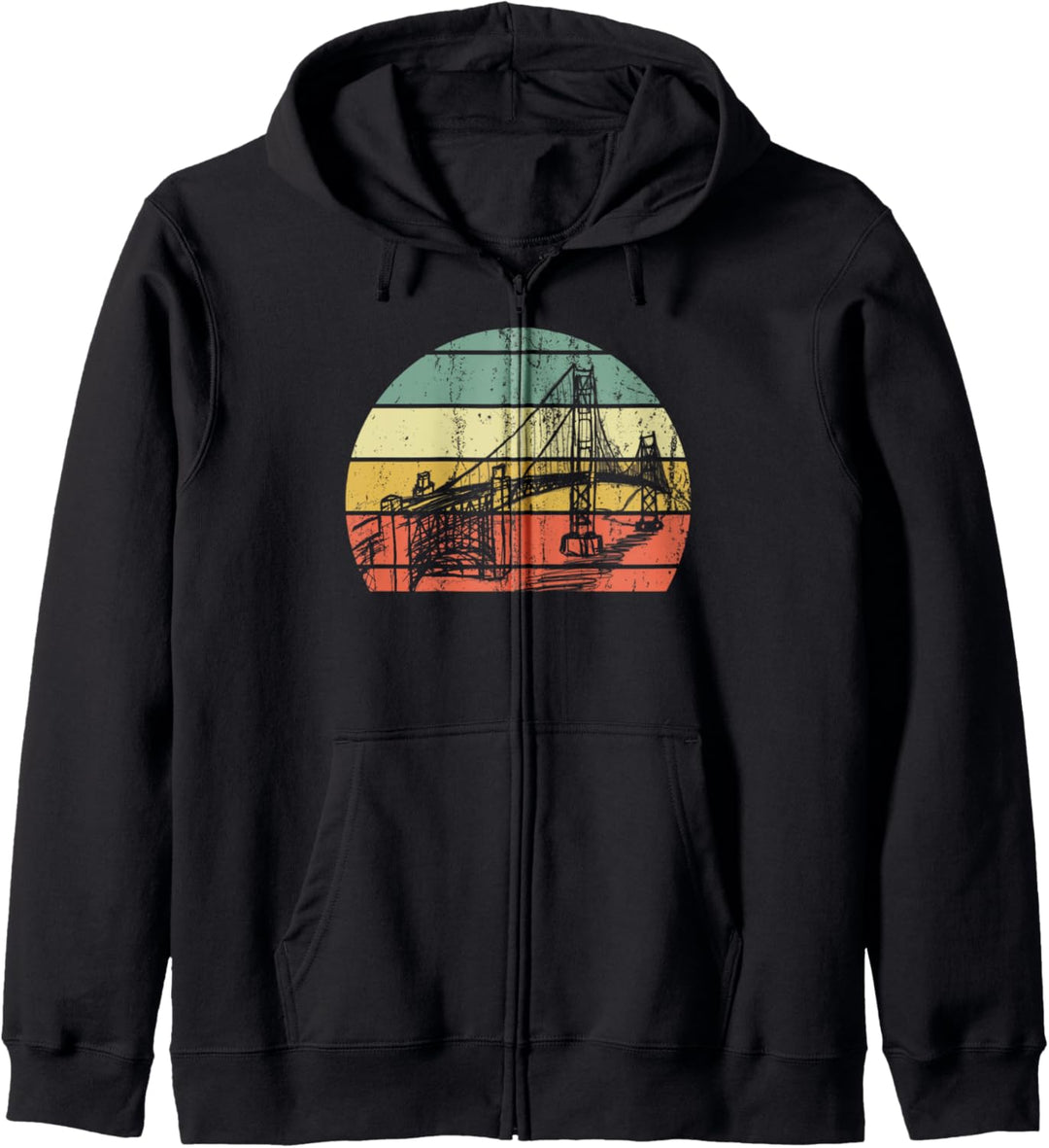 Vintage Retro Hand drawn San Francisco Golden Gate Bridge Kapuzenjacke