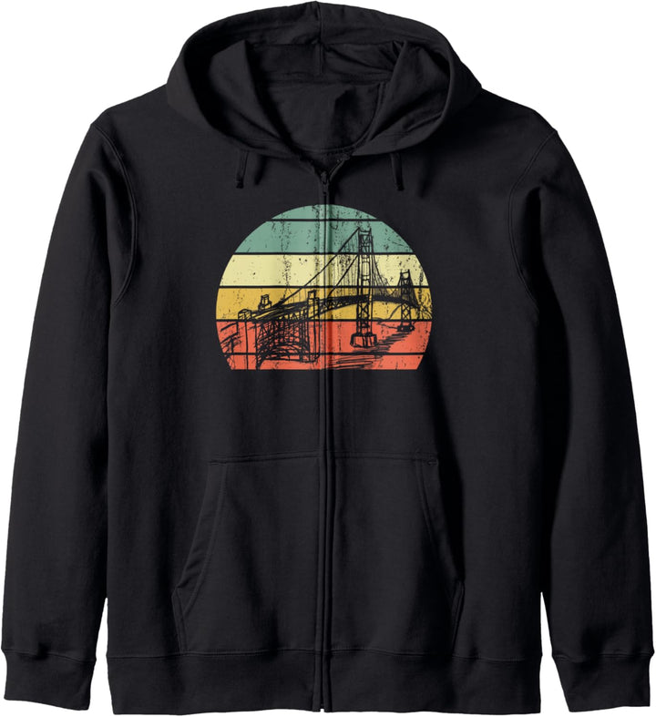 Vintage Retro Hand drawn San Francisco Golden Gate Bridge Kapuzenjacke