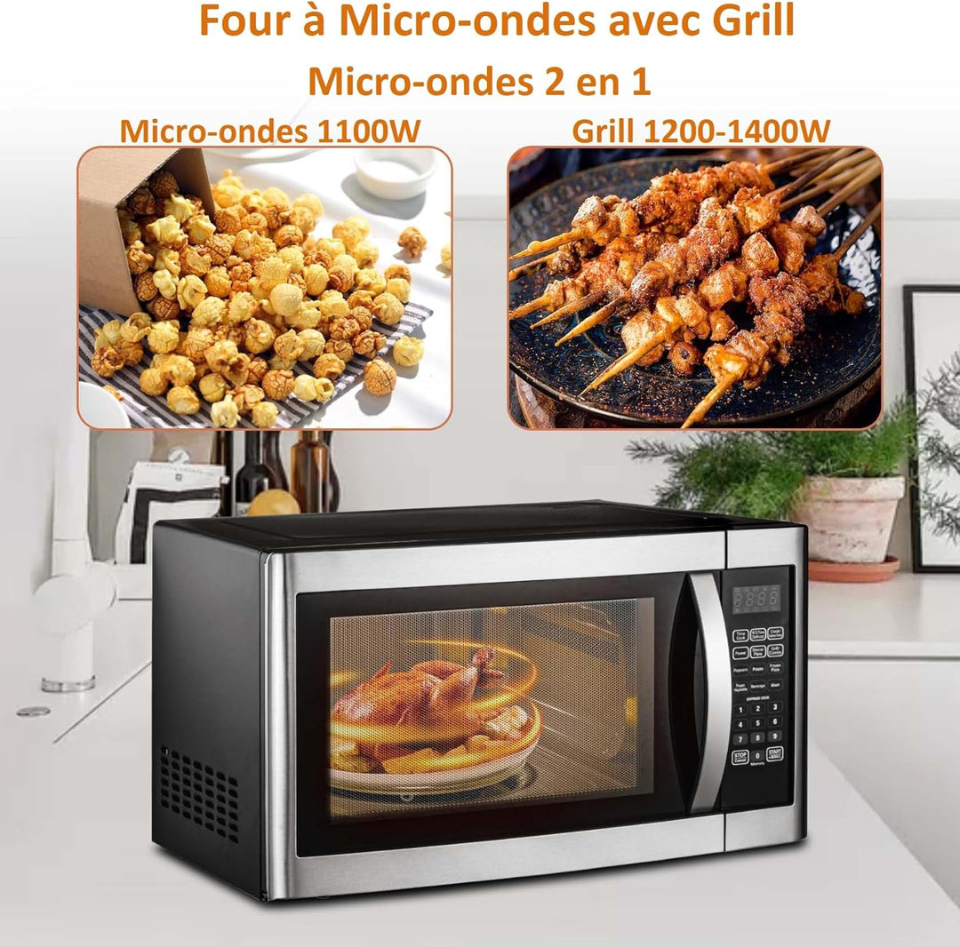 Mikrowellengrill, 42 l, Mikrowelle 1100 W, Grill bis 1400 W, Kombi-Kochen, 11 Leistungsstufen, multi