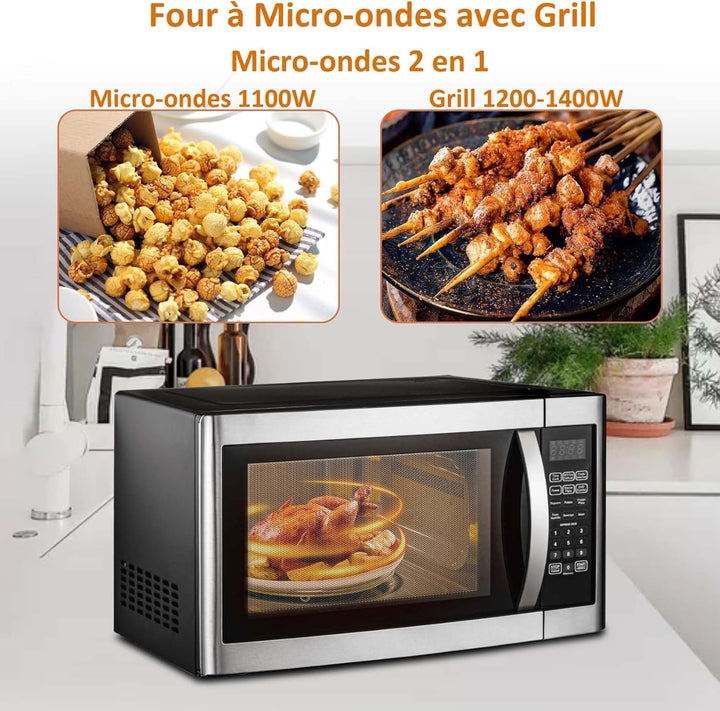 Mikrowellengrill, 42 l, Mikrowelle 1100 W, Grill bis 1400 W, Kombi-Kochen, 11 Leistungsstufen, multi